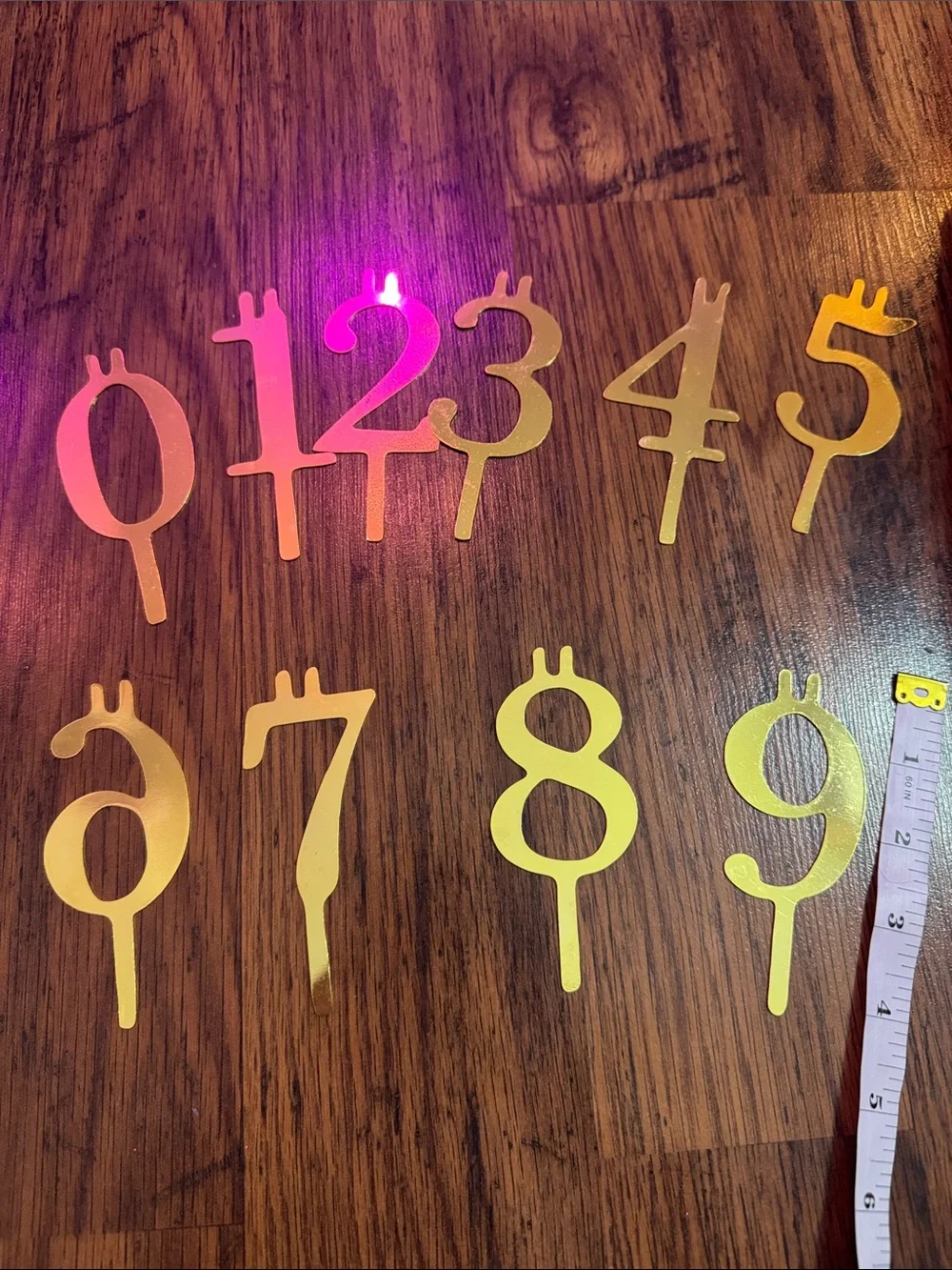 Gold Number Cake Topper Picks - Set of 0-9 C2.B1.M